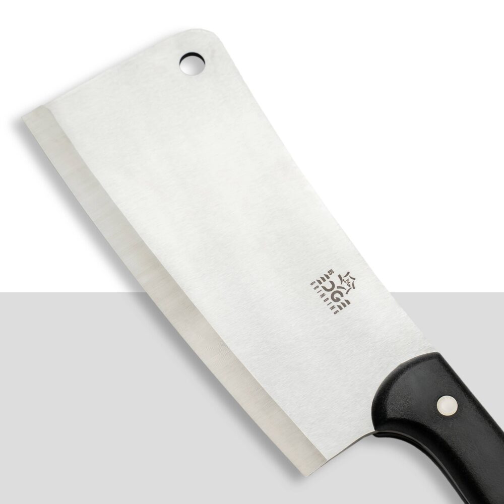 Wide-Blade Cleaver Knife with ABS Black Handle 9"