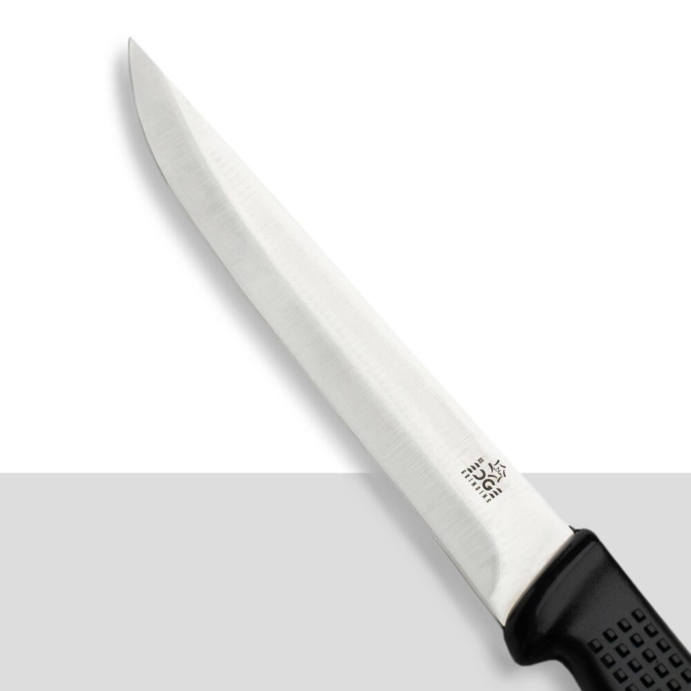 Precision Stainless Steel Butcher Knife with Black Handle  7"