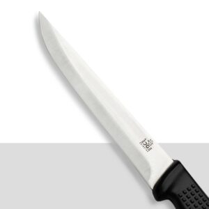 Precision Stainless Steel Butcher Knife with Black Handle  7"