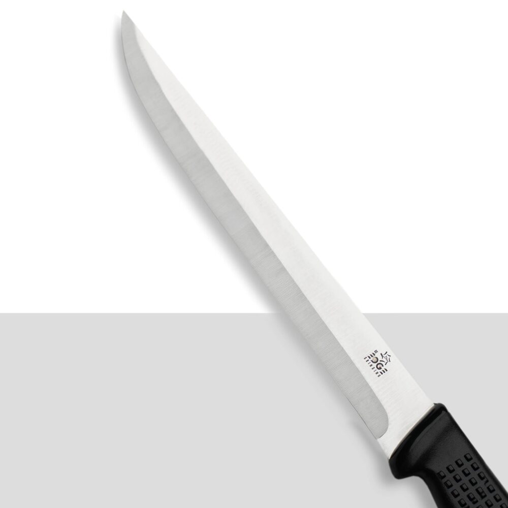 Robust Stainless Steel Butcher Knife with Black Handle  9"
