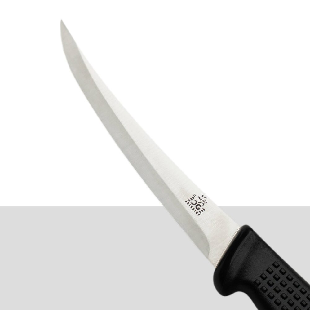 Compact Stainless Steel Butcher Knife with Black Handle 6"